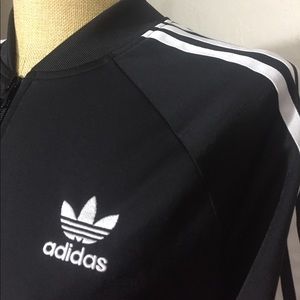 adidas Originals Black Three Stripe Bomber